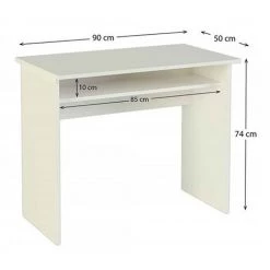 Bureau Design Coloris Blanc - Hauteur 74 X Longueur 90 X Profondeur 50 Cm -PEGANE- -France Bureau Soldes 2022 42167651 3
