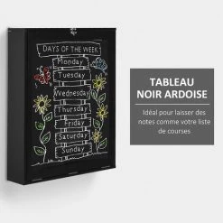 HOMCOM Bureau Mural Pliable Table Murale Rabattable Suspendue Sur Pied étagère + Tableau à Craie Intégré MDF Noir 11 HOMCOM Bureau Mural Pliable Table Murale Rabattable Suspendue Sur Pied étagère + Tableau à Craie Intégré MDF Noir -France Bureau Soldes 2022 42169112 5