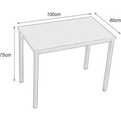 DlandHome Bureau Informatique D'ordinateur En Bois Postes De Travail Table D’étude/d'écriture/à Manger Pour Maison/Bureau, 100 * 60cm Teck & Noir GCP2AC3-100TB-D -France Bureau Soldes 2022 42537818 4