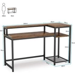 Tribesigns Bureau D'ordinateur Avec Etag¨¨re De Rangement, Support D¡¯¨¦cran, Industriel Table D¡¯¨¦tude, Table De Travail En Bois, 140x50x91cm (Marron Vintage) -France Bureau Soldes 2022 42659975 5