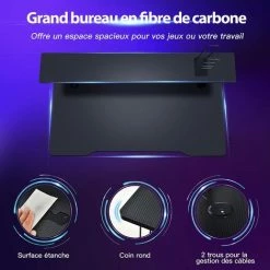 COSTWAY Bureau De Gamer 120 Cm En Forme De Y, Avec Étagère Pour Écran, Porte-manettes, Porte-gobelet Et Crochet Pour Casque, Noir 9 COSTWAY Bureau De Gamer 120 Cm En Forme De Y, Avec Étagère Pour Écran, Porte-manettes, Porte-gobelet Et Crochet Pour Casque, Noir -France Bureau Soldes 2022 42671275 3
