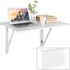 Homfa Table Pliante Murale Table Portable Table D'étude Table à Manger Bureau Table De Bureau Blanc 80x60cm