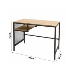 FORNORD Bureau En Bois MDF Et Métal Noir - Bois -France Bureau Soldes 2022 42698347 2