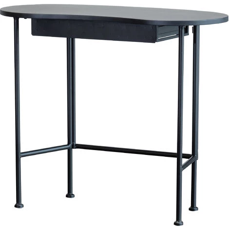 WHITELABEL Bureau Moderne En Pin/Métal - Table Informatique Noir - 75x90x42 Cm - Belle - Noir 6 WHITELABEL Bureau Moderne En Pin/Métal - Table Informatique Noir - 75x90x42 Cm - Belle - Noir – Image 4