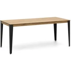 Table Salle A Manger Lunds 140x80x75cm Anthracite-Vieilli Box Furniture - Rouge