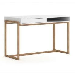 PRICE FACTORY Bureau GEILO Style Scandinave 1 Tiroir Et 1 Niche Coloris Blanc Et Hêtre - Blanc 9 PRICE FACTORY Bureau GEILO Style Scandinave 1 Tiroir Et 1 Niche Coloris Blanc Et Hêtre - Blanc -France Bureau Soldes 2022 42730363 3