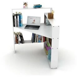 ARGONAUTA Bureau D'angle Peu Encombrant Avec Bibliothèque Cm 94x94x114 H -France Bureau Soldes 2022 42836292 2