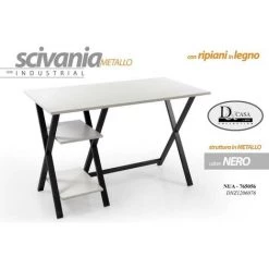 ARGONAUTA Chambre Bureau Bureau Métal Blanc Industriel 120 X 60 Cm