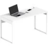 Bureau Coloris Blanc - Hauteur 76 X Longueur 135 X Profondeur 60 Cm -PEGANE-
