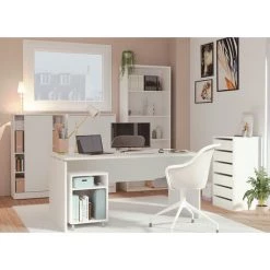 Bureau Coloris Blanc - Hauteur 76 X Longueur 155 X Profondeur 68 Cm -PEGANE- -France Bureau Soldes 2022 42853357 4