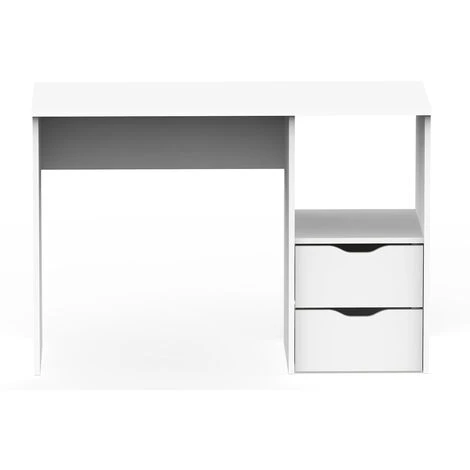 Bureau 2 Tiroirs Coloris Blanc - Hauteur 76 X Longueur 115 X Profondeur 50 Cm -PEGANE- 3 Bureau 2 Tiroirs Coloris Blanc - Hauteur 76 X Longueur 115 X Profondeur 50 Cm -PEGANE-