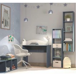 Bureau Enfant Coloris Bleu - Hauteur 75 X Longueur 90 X Profondeur 50 Cm -PEGANE- -France Bureau Soldes 2022 42853613 4