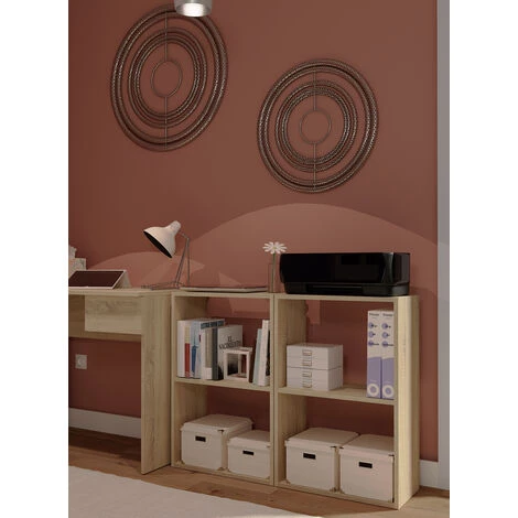 Etagère De Bureau 2 Niveaux Coloris Cambrian - Hauteur 75 X Longueur 50 X Profondeur 24.5 Cm -PEGANE- 5 Etagère De Bureau 2 Niveaux Coloris Cambrian - Hauteur 75 X Longueur 50 X Profondeur 24.5 Cm -PEGANE- – Image 3