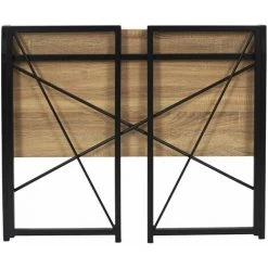 TOILINUX Bureau Pliable Imitation Bois - Noir Et Marron - Longueur 90, Profondeur 45, Hauteur 74 Cm - Marron -France Bureau Soldes 2022 42902483 4