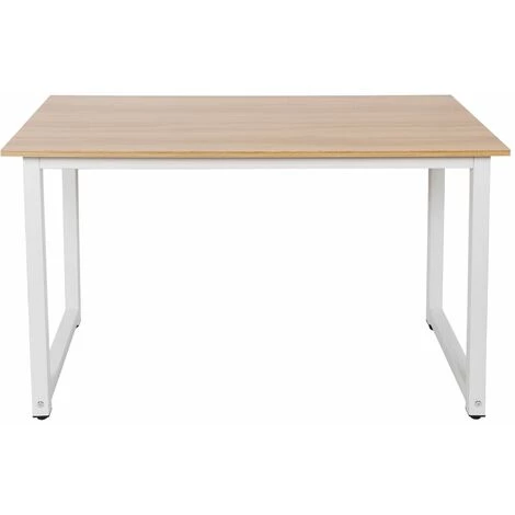 HELLOSHOP26 Bureau 120 Cm Avec Plateau En MDF Chêne Coloré - Beige 4 HELLOSHOP26 Bureau 120 Cm Avec Plateau En MDF Chêne Coloré - Beige – Image 2