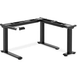 FROMM & STARCK Piètement De Bureau D'Angle Assis Debout Hauteur Réglable Table 60-125cm 150kg - Noir