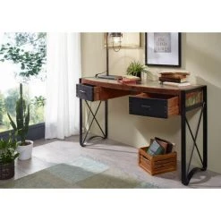 MASSIVMOEBEL24.DE Bureau 135x50 Bois De Récupération Laqué Multicolore INDUSTRIAL #43 - Multicolore -France Bureau Soldes 2022 43589674 3