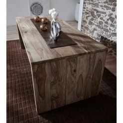 MASSIVMOEBEL24.DE Bureau 200x90 Palissandre Huilé Gris Taupe NATURE GREY #712 - Gris -France Bureau Soldes 2022 43589829 2