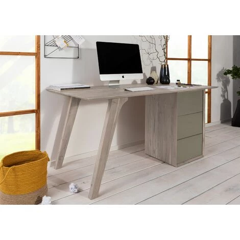 MASSIVMOEBEL24.DE Bureau 160x80 Acacia Laqué Brun Crême TROMSO #003 - Brun 3 MASSIVMOEBEL24.DE Bureau 160x80 Acacia Laqué Brun Crême TROMSO #003 - Brun