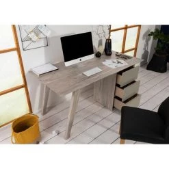 MASSIVMOEBEL24.DE Bureau 160x80 Acacia Laqué Brun Crême TROMSO #003 - Brun 7 MASSIVMOEBEL24.DE Bureau 160x80 Acacia Laqué Brun Crême TROMSO #003 - Brun -France Bureau Soldes 2022 43590619 3