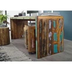 MASSIVMOEBEL24.DE Bureau 170x65 Bois De Récupération Laqué Multicolore FREEZY #40 - Multicolore -France Bureau Soldes 2022 43598657 3