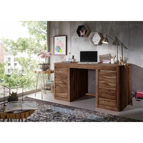 MASSIVMOEBEL24.DE Bureau 150x75 Palissandre Teinté Smoked Cherry TORONTO #148 - Brun Clair 3 MASSIVMOEBEL24.DE Bureau 150x75 Palissandre Teinté Smoked Cherry TORONTO #148 - Brun Clair