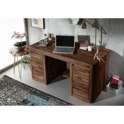 MASSIVMOEBEL24.DE Bureau 150x75 Palissandre Teinté Smoked Cherry TORONTO #148 - Brun Clair 6 MASSIVMOEBEL24.DE Bureau 150x75 Palissandre Teinté Smoked Cherry TORONTO #148 - Brun Clair -France Bureau Soldes 2022 43598943 2