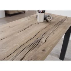 MASSIVMOEBEL24.DE Bureau 220x55 Chêne Sauvage Huilé Bianco VILLANDERS #242 - Brun Clair -France Bureau Soldes 2022 43599090 3