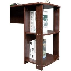 NORCKS Bureau D’Angle Bureau Gaming Table Informatique En Forme De L Bureau Avec Rangement Pour étudier, Jouer, Travailler, Gain D’Espace (Marron) - Marron -France Bureau Soldes 2022 43606051 5