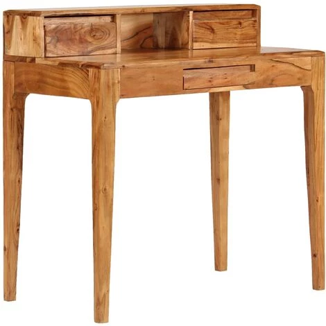 Topdeal Bureau Avec Tiroirs Bois Massif 88 X 50 X 90 Cm VDFF10968_FR 3 Topdeal Bureau Avec Tiroirs Bois Massif 88 X 50 X 90 Cm VDFF10968_FR