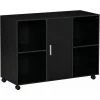 HOMCOM Vinsetto Support D'imprimante - Caisson Organiseur Bureau - 4 Niches, Placard Porte, Grand Plateau - Panneaux Particules Noir 1 HOMCOM Vinsetto Support D'imprimante - Caisson Organiseur Bureau - 4 Niches, Placard Porte, Grand Plateau - Panneaux Particules Noir -France Bureau Soldes 2022 44066302 1