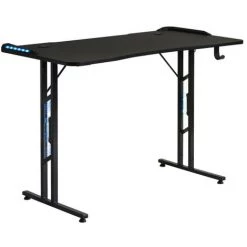 ORGANNICE Table De Jeu, Table De Jeu Avec éclairage LED Et Support Pour Casque, Pour E-sport, Grande Table D'ordinateur De Jeu Avec Télécommande, Surface De Table 120 X 60 Cm - Noir -France Bureau Soldes 2022 44089988 5