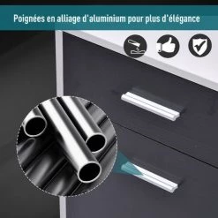 HOMCOM Bureau Informatique Multimédia Design Multi-rangements 137 L X 55 L X 92 H Cm Noir Et Blanc - Blanc -France Bureau Soldes 2022 4435120 5