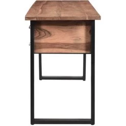 MILIBOO Bureau En Acacia Massif Et Métal Noir Avec Tiroirs L140 Cm GINGER - Naturel -France Bureau Soldes 2022 44365264 3