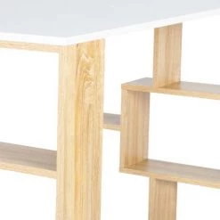 IDMARKET Bureau OHIO Bois Façon Hêtre Et Plateau Blanc 9 IDMARKET Bureau OHIO Bois Façon Hêtre Et Plateau Blanc -France Bureau Soldes 2022 44457415 3