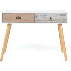 IDMARKET Bureau 2 Tiroirs BAHIA Scandinave -France Bureau Soldes 2022 44457421 3