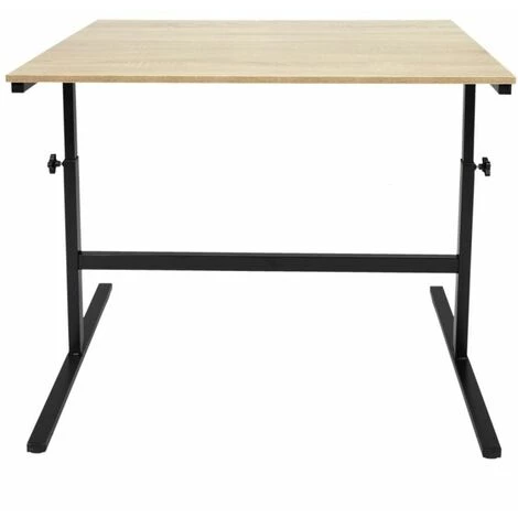 Paris Prix - Bureau Réglable "austin" 100cm Naturel & Noir 3 Paris Prix - Bureau Réglable "austin" 100cm Naturel & Noir