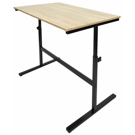 Paris Prix - Bureau Réglable "austin" 100cm Naturel & Noir 4 Paris Prix - Bureau Réglable "austin" 100cm Naturel & Noir – Image 2