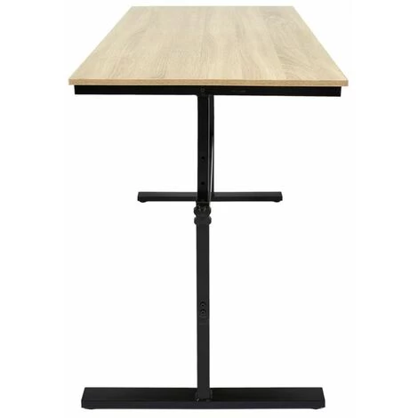 Paris Prix - Bureau Réglable "austin" 100cm Naturel & Noir 5 Paris Prix - Bureau Réglable "austin" 100cm Naturel & Noir – Image 3