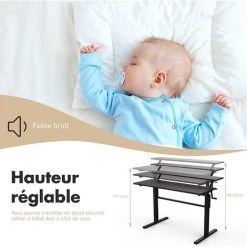 GOPLUS Bureau Assis Debout Réglable En Hauteur Manuelle 88-126CM Avec Manivelle,Poste De Travail Réglable à Manivelle Avec ?tagères,pour PC, Ordinateur Portable (avec ?tagère, Marron) -France Bureau Soldes 2022 44770822 5