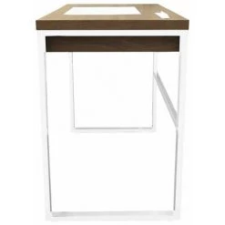 Paris Prix - Bureau Design 1 Tiroir "porqa" 100cm Naturel & Blanc -France Bureau Soldes 2022 45293559 4