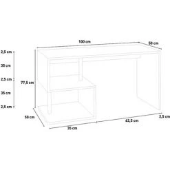 AHD AMAZING HOME DESIGN Bureau Design Moderne Anthracite 100x50cm Esse 2 Report -France Bureau Soldes 2022 45340513 4