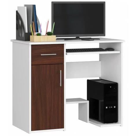 HUCOCO TORPE - Bureau Informatique Style Moderne - 90x74x50 - 1 Tiroir +1 Porte - Wengé 3 HUCOCO TORPE - Bureau Informatique Style Moderne - 90x74x50 - 1 Tiroir +1 Porte - Wengé
