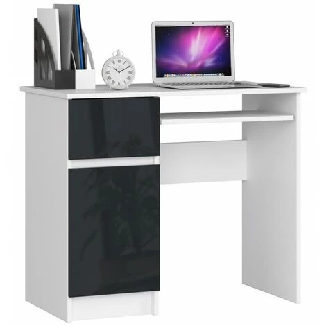 HUCOCO MOGO - Bureau Informatique Style Moderne - 90x77x50 - 1 Porte+1 Tiroir - Gris 3 HUCOCO MOGO - Bureau Informatique Style Moderne - 90x77x50 - 1 Porte+1 Tiroir - Gris