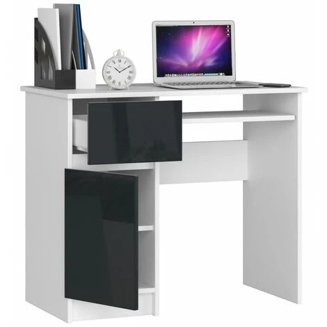 HUCOCO MOGO - Bureau Informatique Style Moderne - 90x77x50 - 1 Porte+1 Tiroir - Gris 4 HUCOCO MOGO - Bureau Informatique Style Moderne - 90x77x50 - 1 Porte+1 Tiroir - Gris – Image 2