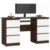 HUCOCO GOYA - Bureau Informatique Style Moderne - 135x77x50 - 6 Grands Tiroirs - Blanc -France Bureau Soldes 2022 45739704 1