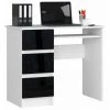 HUCOCO MIR - Bureau Informatique Style Moderne - 90x77x50 - 3 Tiroirs Spacieux - Noir