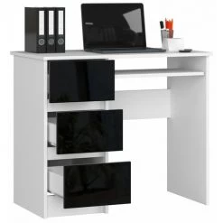 HUCOCO MIR - Bureau Informatique Style Moderne - 90x77x50 - 3 Tiroirs Spacieux - Noir -France Bureau Soldes 2022 45739705 2