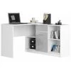 HUCOCO KERESTE - Bureau D'angle Style Moderne Cabinet - 79x120x126 - 1 Porte+1 Tiroir - Gris