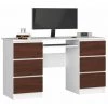 HUCOCO GOYA - Bureau Informatique Style Moderne - 135x77x50 - 6 Tiroirs Spacieux - Wengé -France Bureau Soldes 2022 45741061 1